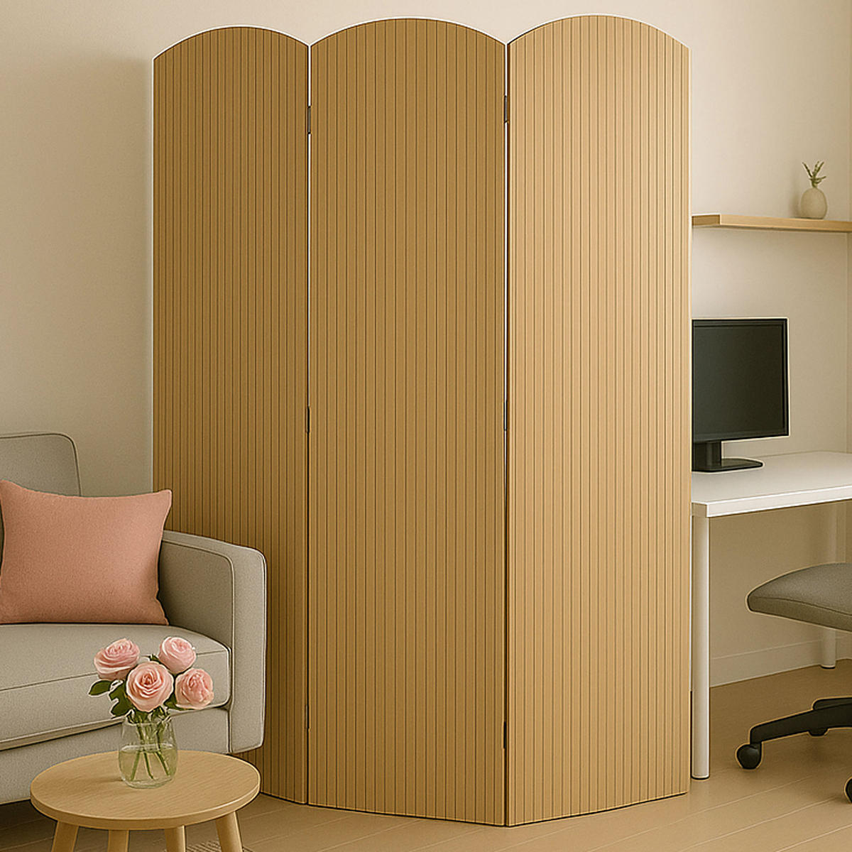 PARAVENT Braun - Braun, Holz (120/170/2cm) - MCW