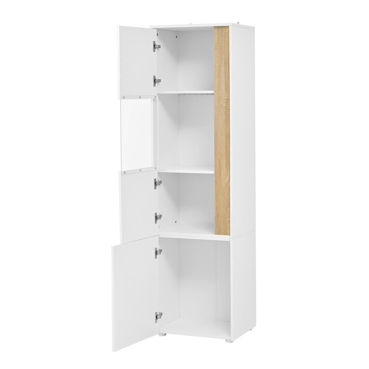 VITRINE LED Acryl Tür 2 Türen Weiß Natur 179cm - Multicolor, Holzwerkstoff (50/179/40cm) - FLIEKS