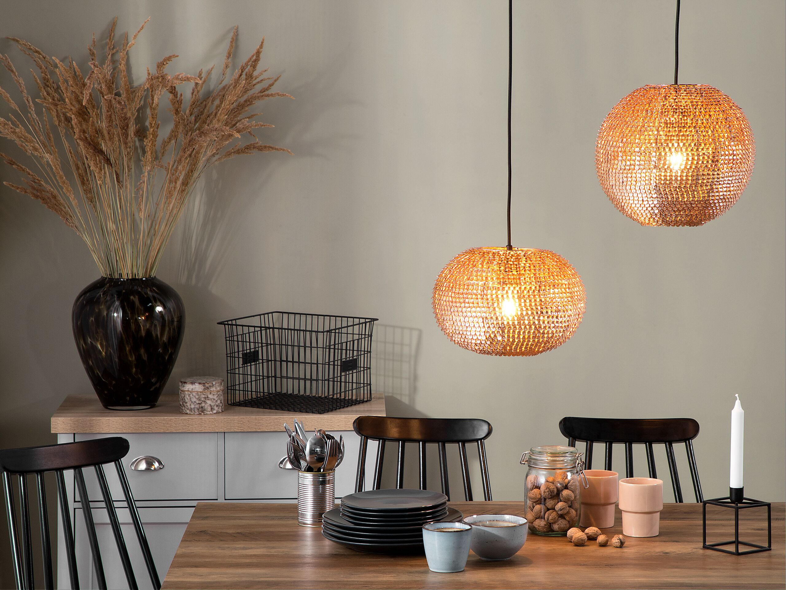 HÄNGELEUCHTE Seine 30/30/142 cm - Kupferfarben, Metall (30/30/142cm) - Beliani