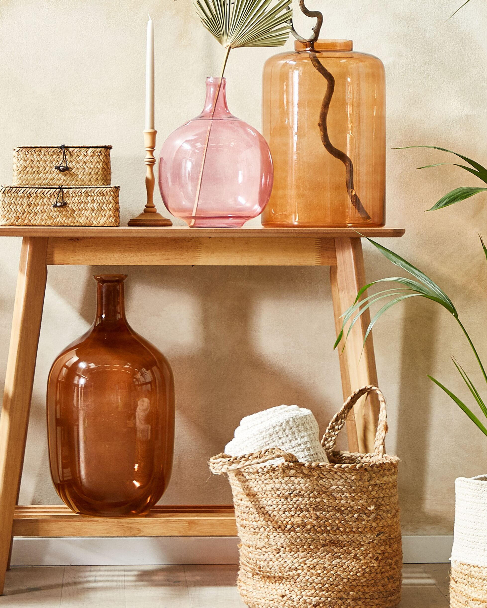 Thumbnail - Beliani Dekovase, Orange, Glas, Mode, 41 cm, Dekoration, Vasen, Glasvasen