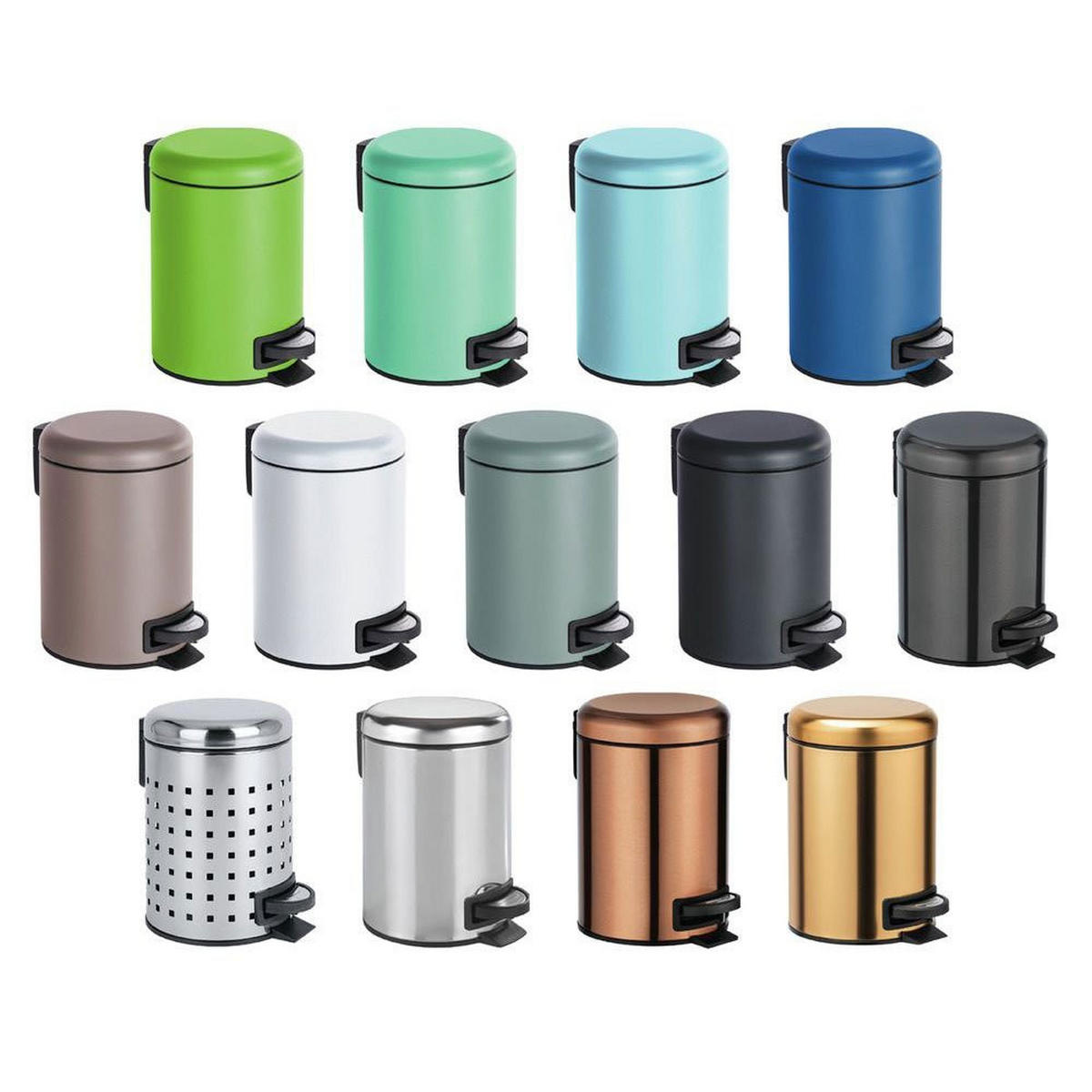 KOSMETIKEIMER golden Leman 3 l 22,5/17/25 cm - Goldfarben, Metall (17/25/22.5cm) - Wenko