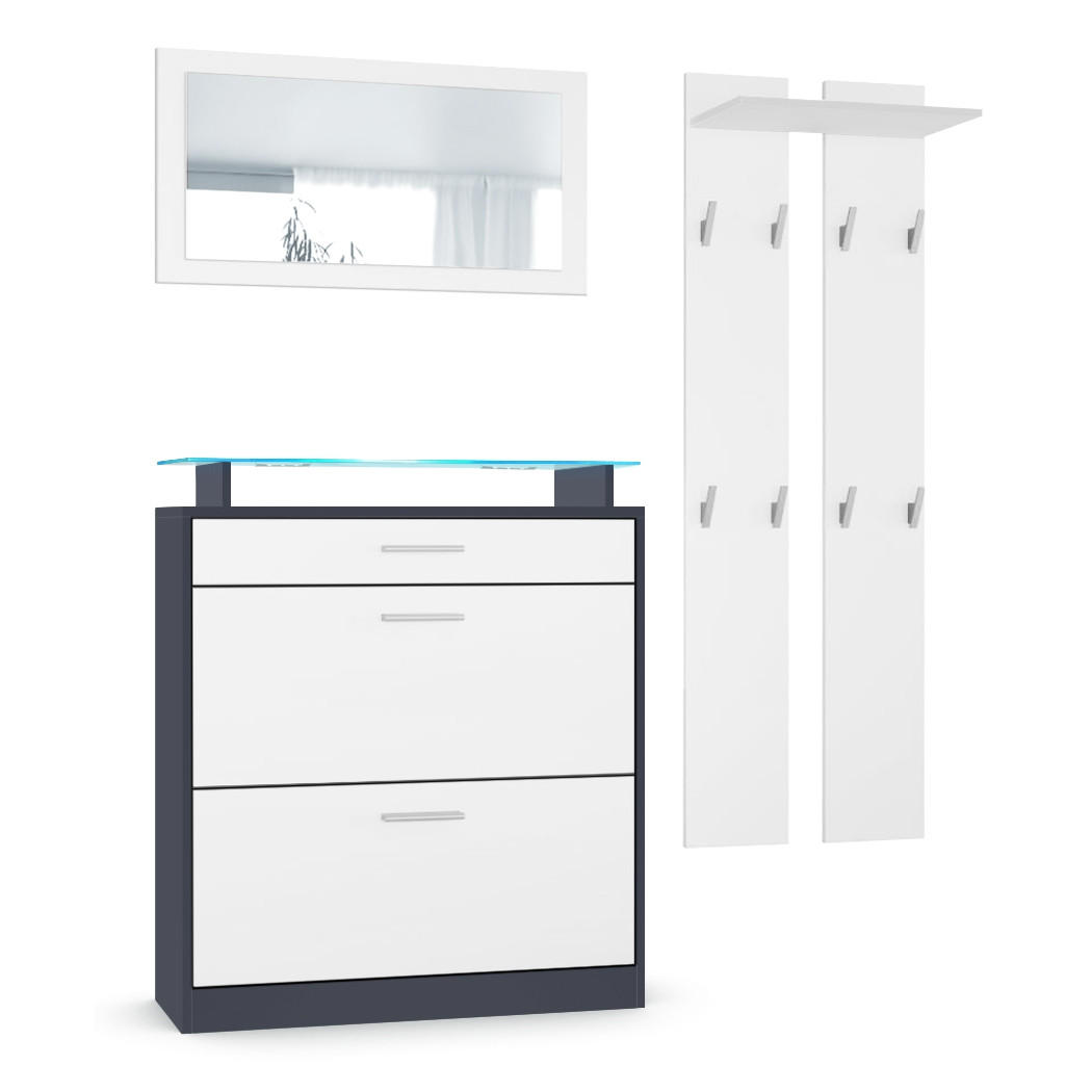 GARDEROBE Loret Front in Weiß matt - Weiß, Holzwerkstoff (180/200/23cm) - Vladon