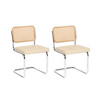 ESSZIMMERSTUHL 2er-Set Metall Hellbeige Ethete - Beige, Kunststoff (49/83/54cm) - Beliani