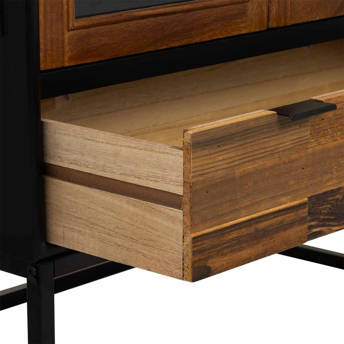 VITRINE aus Holz, schwarz, 72x41x159cm - Schwarz, Holzwerkstoff (72/158.5/40.5cm) - Wanderlust