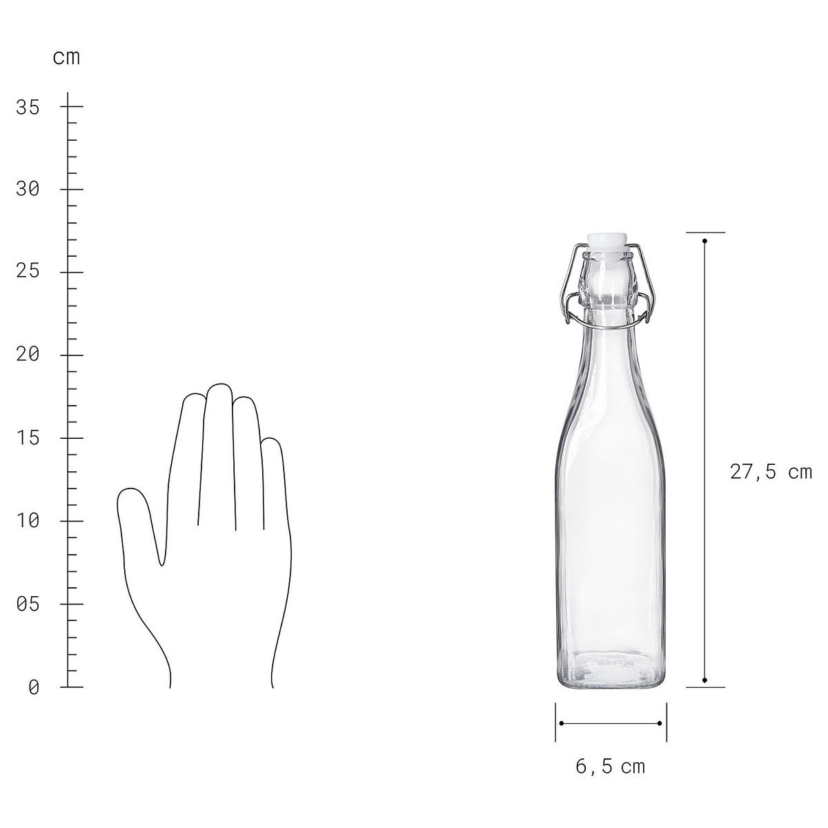 FLASCHE (6er Set) Swing - Transparent, Glas (0.5L) - Butlers