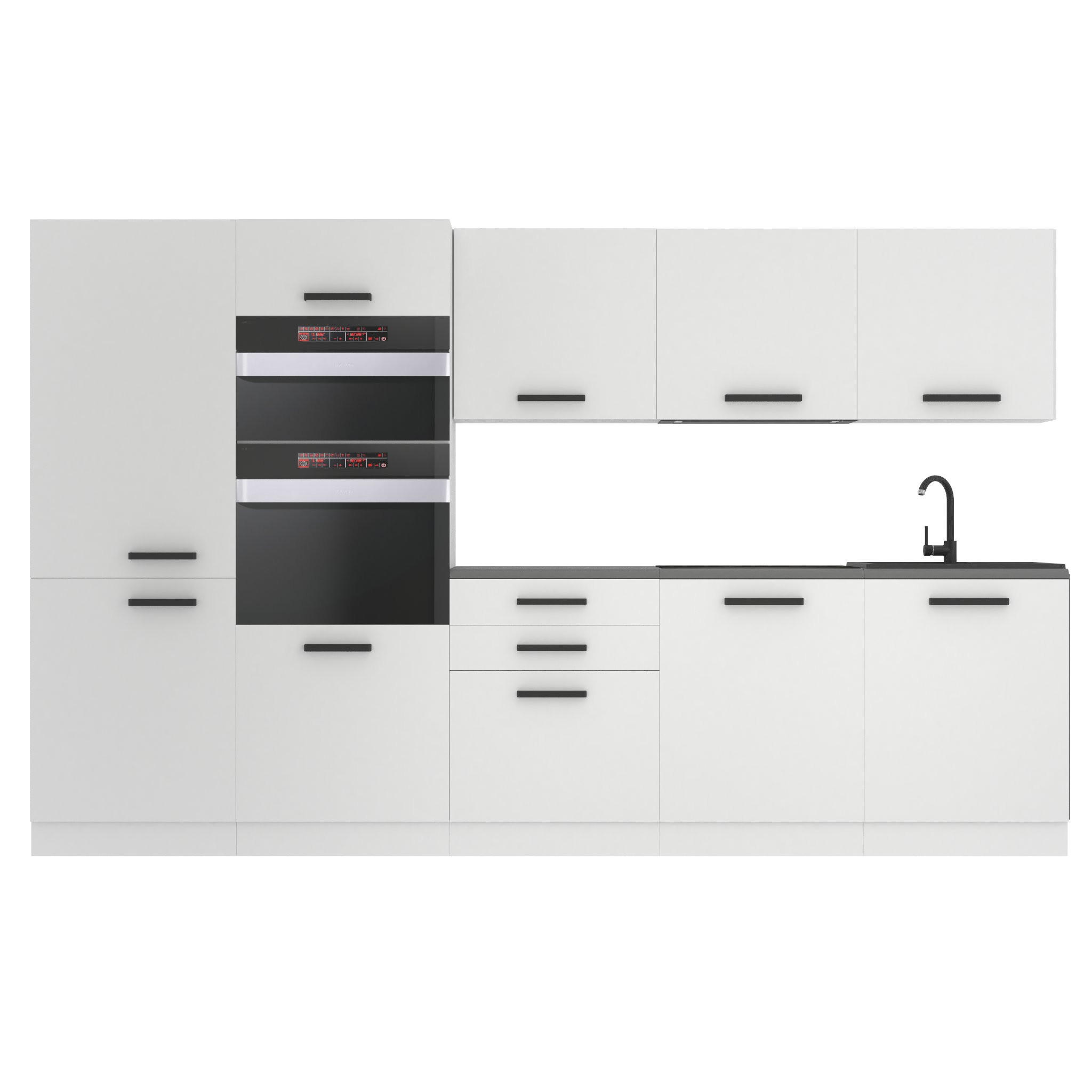B BELINI GROUP KUCHYŇSKÁ LINKA Grace 300 cm, s pracovními deskami, Bílá matná