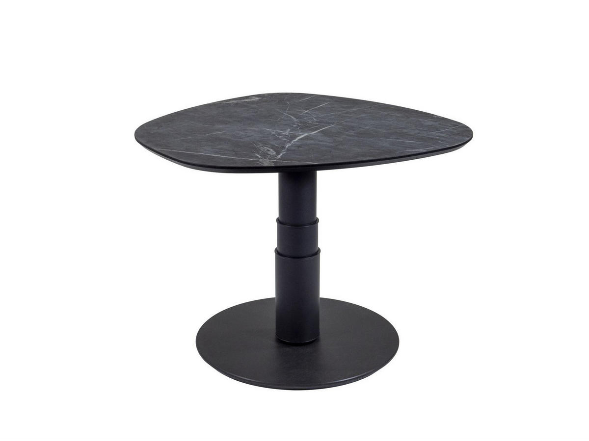 COUCHTISCH Cemile 80x80x39 höhenverstellbar Anthrazit/Marble Grigio - Schwarz, Keramik (80/80/39cm) - 58aufmkessel