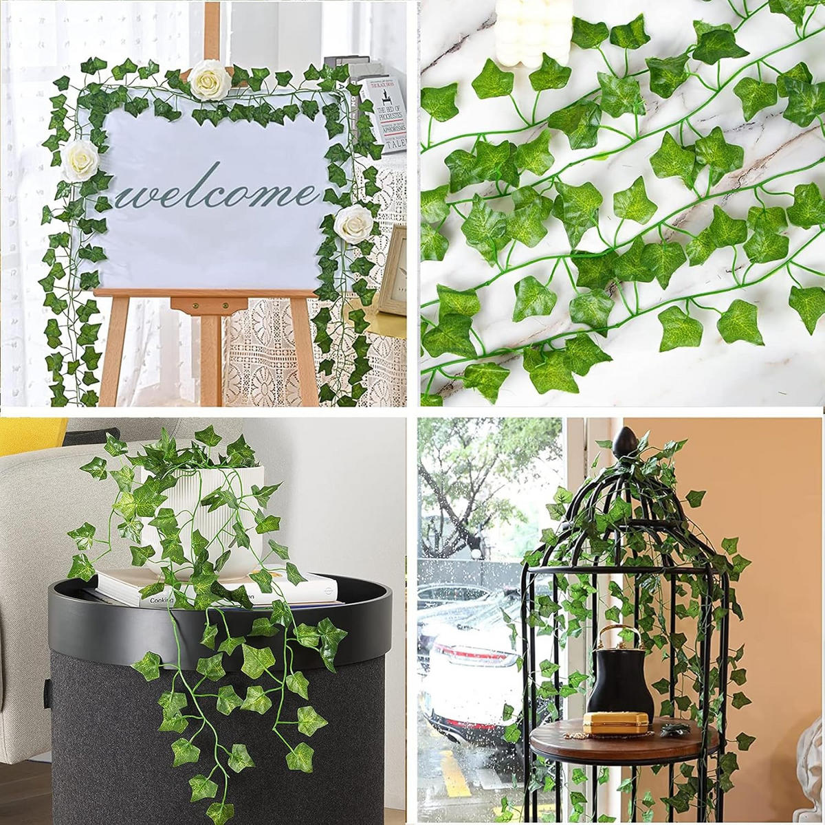 KUNSTPFLANZE 6 Stück,220cm Länge, - Grün, Kunststoff (7cm) - Coonoor