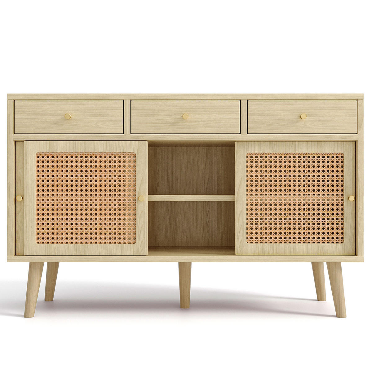 SIDEBOARD 120/40/78 cm in Eiche mit 3 Schubladen und 3 Türen - Eichefarben, Holzwerkstoff (120/78/40cm) - Flora Grace