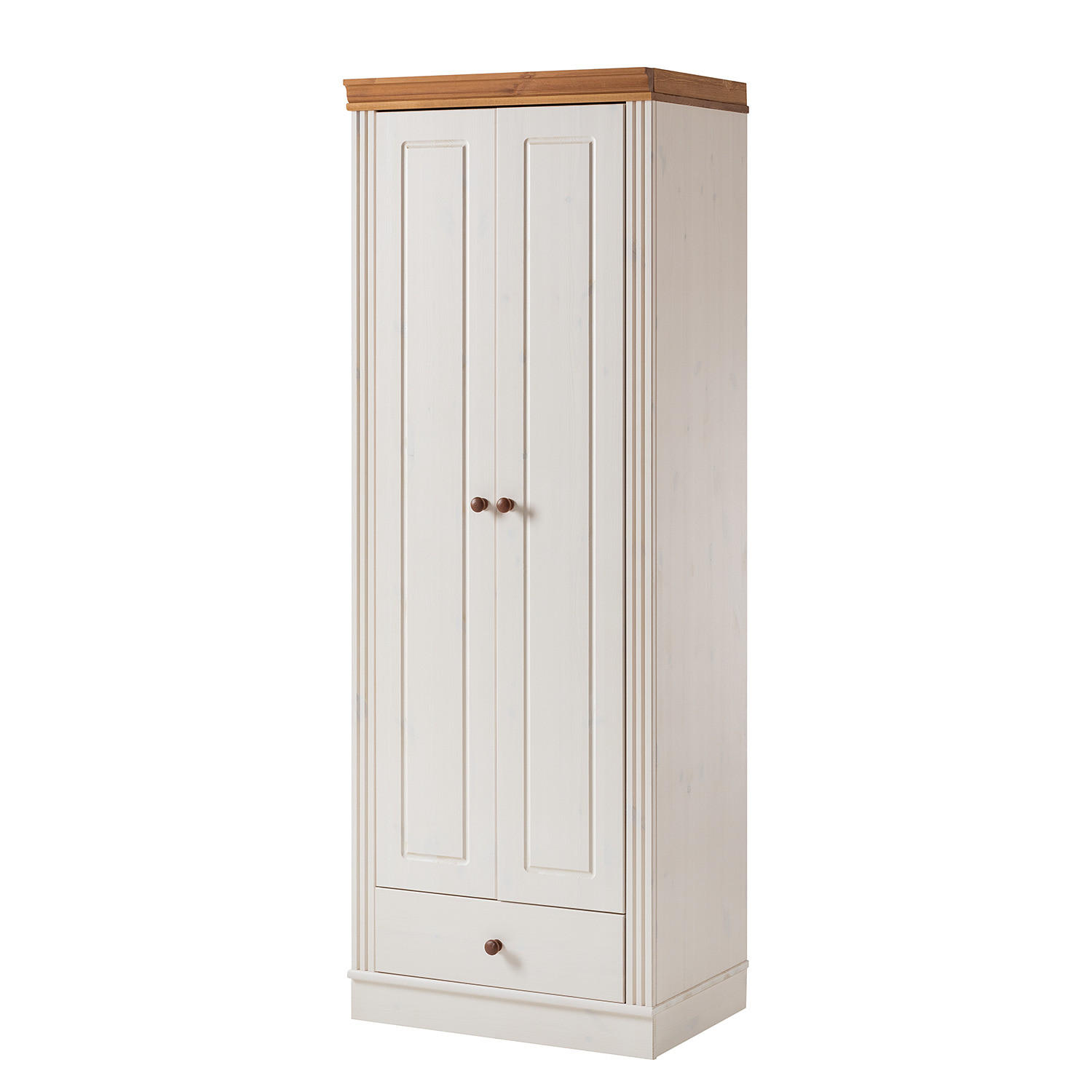 GARDEROBENSCHRANK - Kiefer massiv - Kieferfarben, Holz (65/180/45cm) - home24
