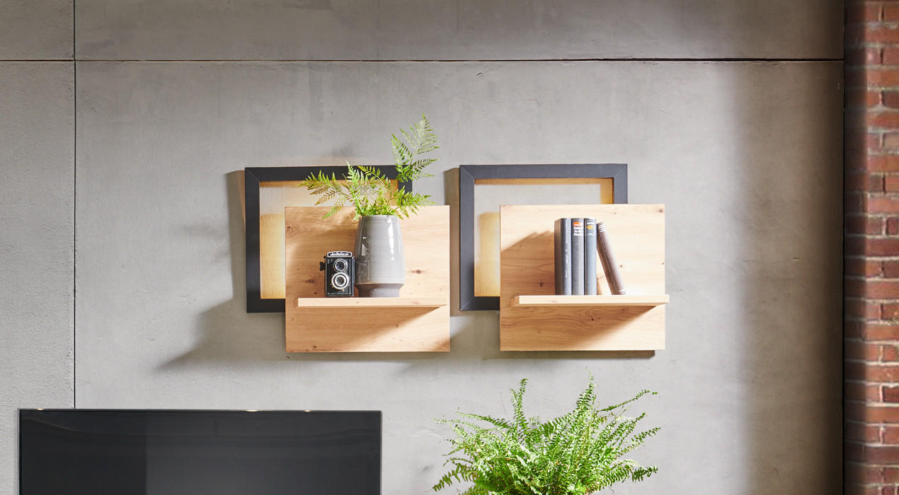 Wandregale Holz Schwarz