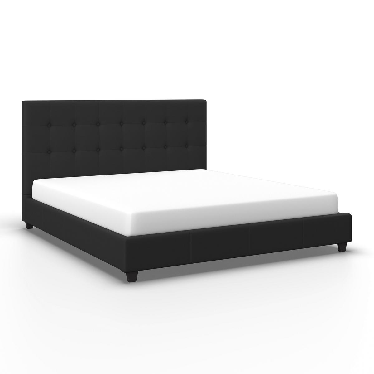 POLSTERBETT Frederico Schwarz ca. 180 / 200 cm - Schwarz, Holz - Bessagi Home