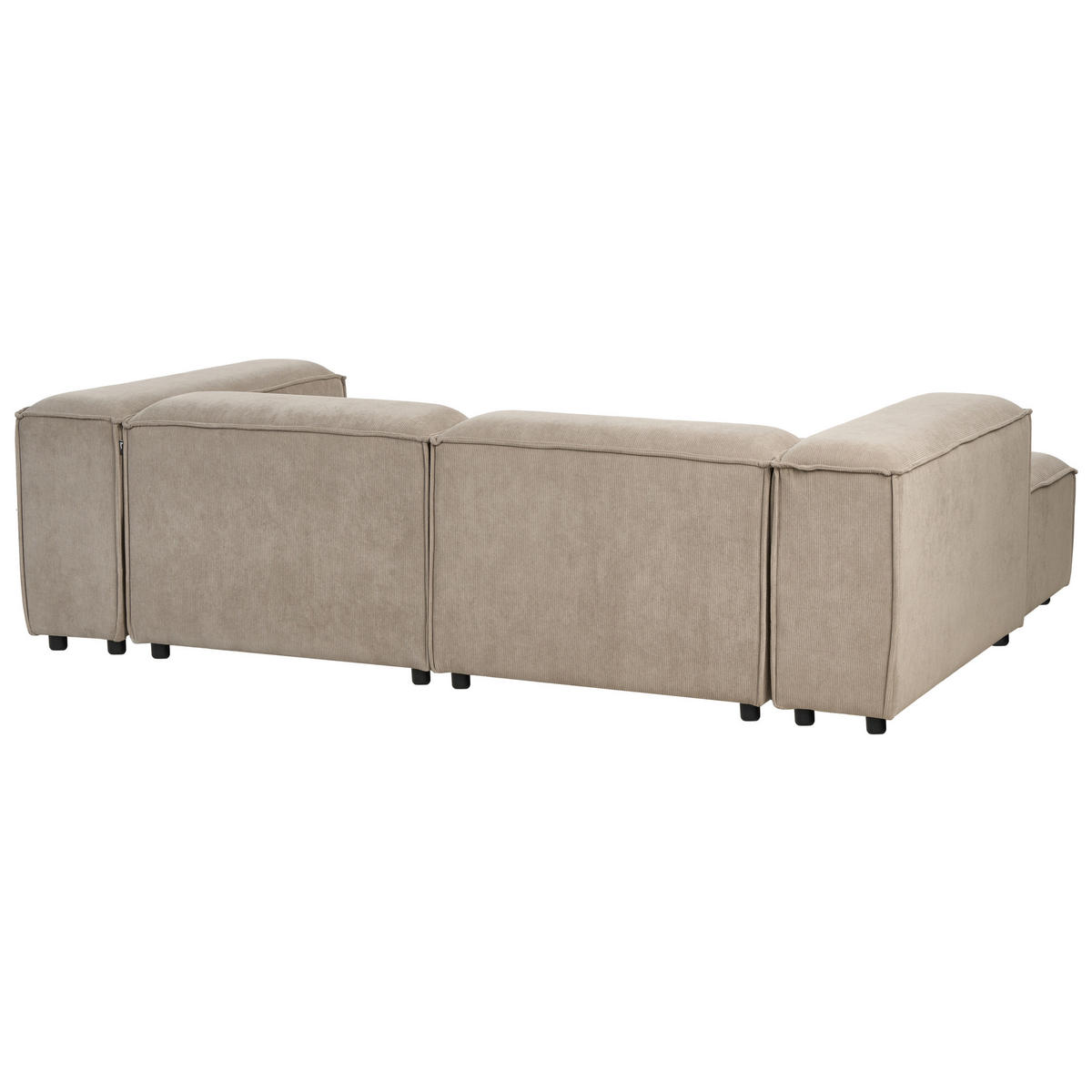 ROHOVÁ POHOVKA modul 3-místná pravostranná Světle hnědá Manšestr s otomanem Ardal - světle hnědá, textil (240/180cm) - Beliani