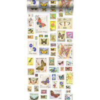 XXL-VLIESTAPETE Briefmarken 50 x 900 cm - Gelb, Papier (50/900cm) - ESTAhome