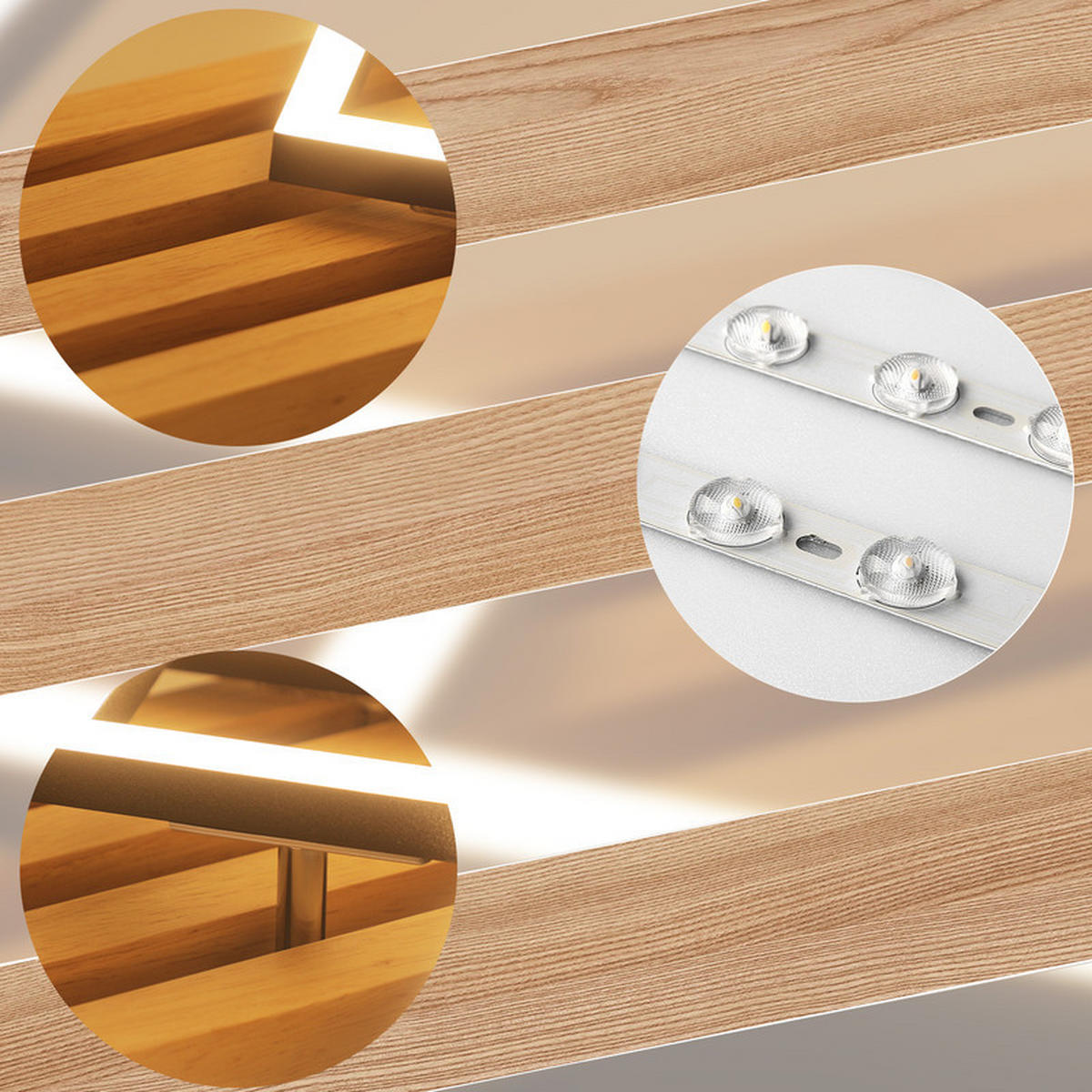 LED-DECKENLEUCHTE Elisabeth II 8.8/71.6/41.6cm - Eschefarben, Holz (8.8/71.6/41.6cm) - Nettlife