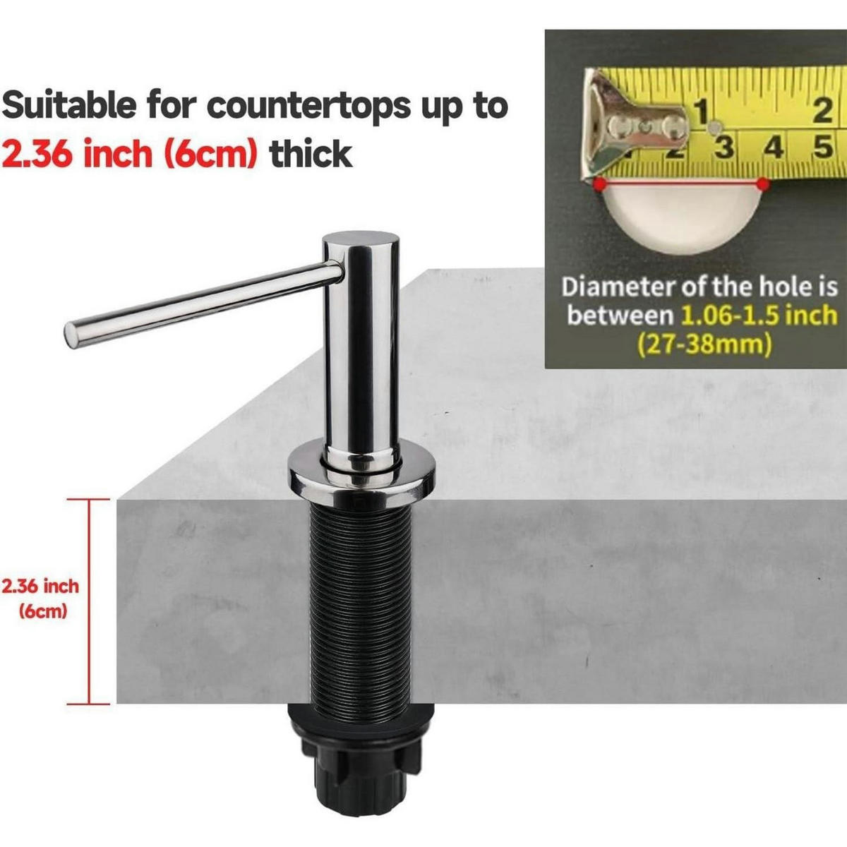 SPÜLMITTELSPENDER mit Edelstahlpumpe 500 ml poliert - Silberfarben, Metall (6/32/9.5cm)