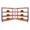 SCHWERLASTREGAL Dino 2er-Set mit 2x 180x200x60 cm Fachlast 500 kg Blau/Orange - Orange, Metall (400/180/60cm) - PROREGAL