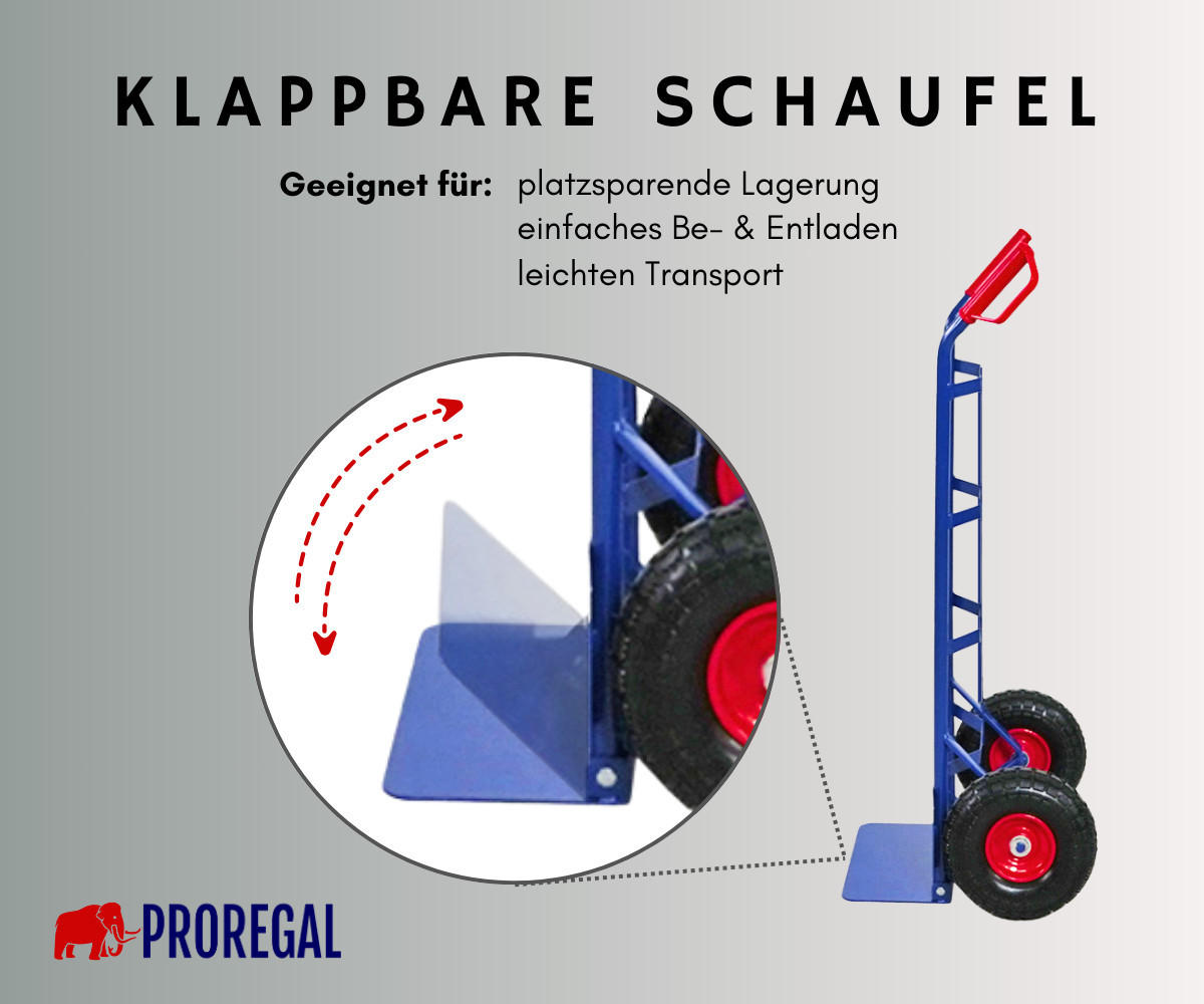 SACKKARRE Odin 115x54x44cm Tragkraft 200kg PU Bereifung Stahlrahmen Blau - Blau, Metall (44/54/115cm) - PROREGAL