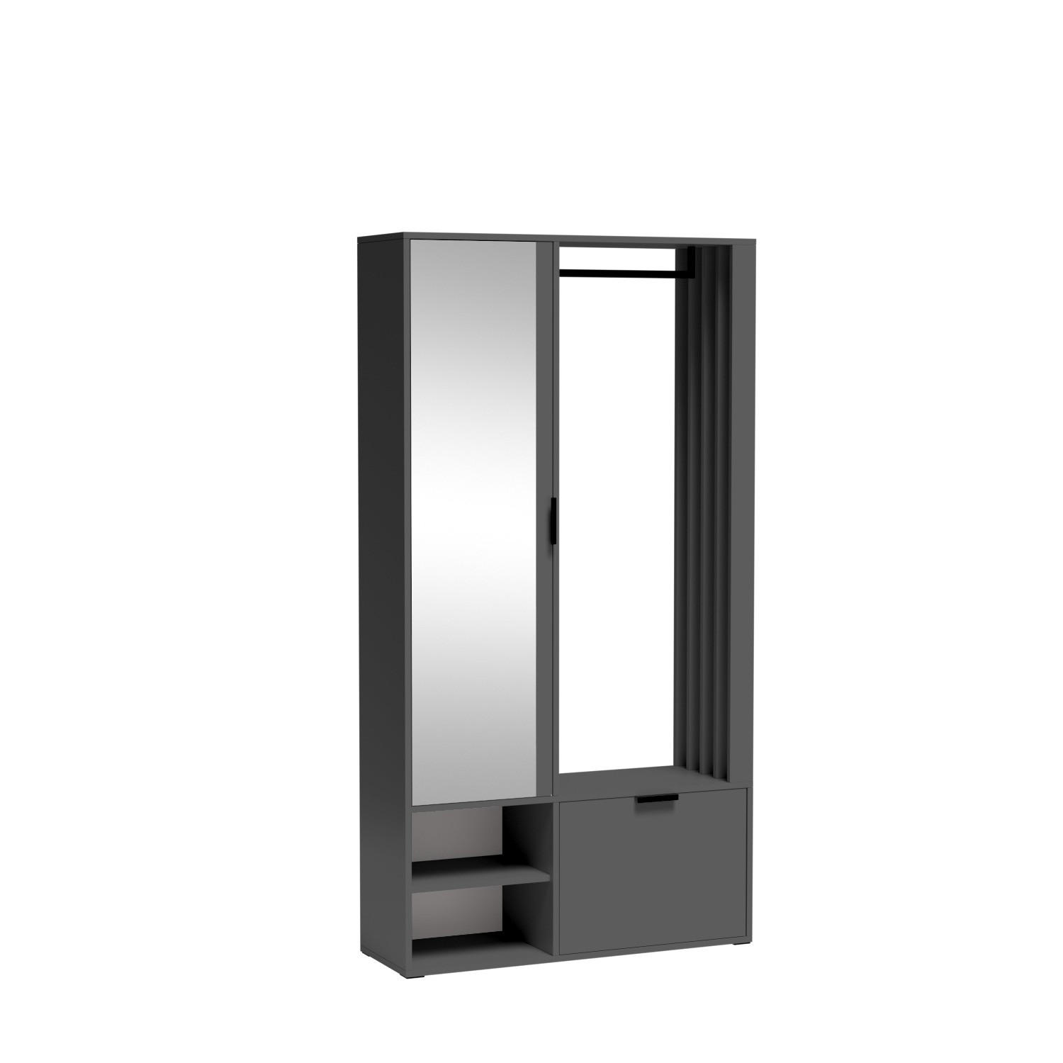 GARDEROBE Milo Uni Graphit - Graphitfarben, Holzwerkstoff (100/189.4/33cm)