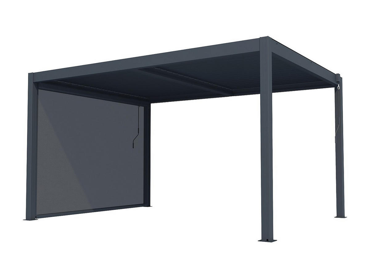SEITENMARKISE ausziehbar für bioklimatisches Terrassendach - 2,78 x 2,05 m - VIADANA - Anthrazit, Textil (269.5/204.5/10.8cm) - Vente-Unique