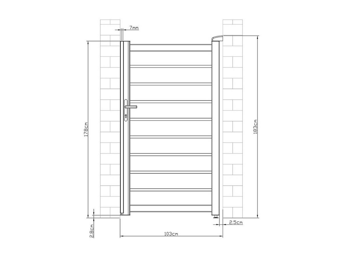 GARTENTOR Flügeltor - 103 x 183 cm - durchbrochen - Aluminium - Anthrazit - PRIMO - Anthrazit, Metall (100/178cm) - Vente-Unique