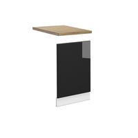 FRONTBLENDE Fame-Line Schwarz Eiche hochglanz 45 cm, AP Eiche - Schwarz Hochglanz/Schwarz, Holzwerkstoff (45/67.4/1.6cm) - Vicco