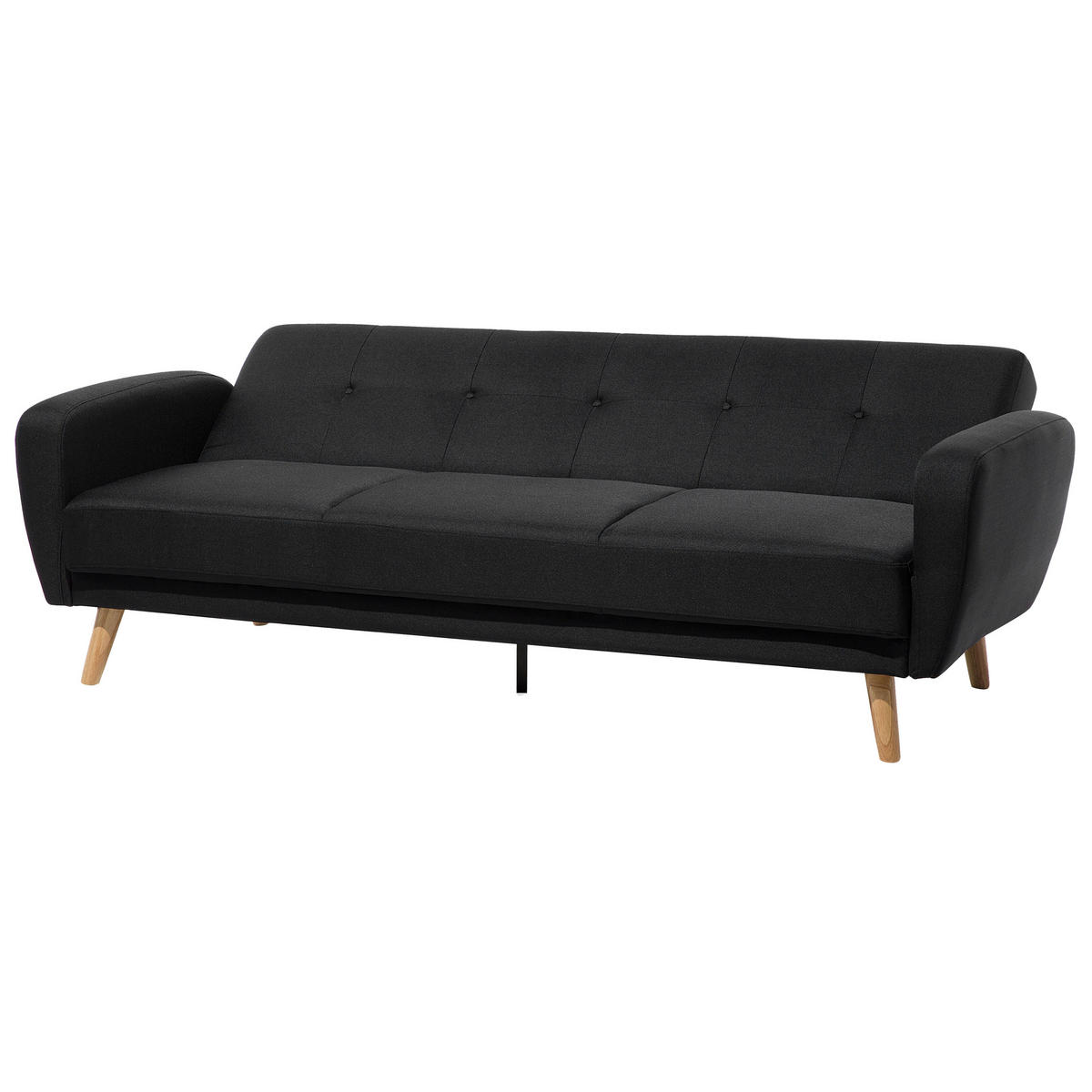3-SITZER-SCHLAFSOFA Polyester Schwarz Florli - Schwarz, Textil (214/82/85cm) - Beliani