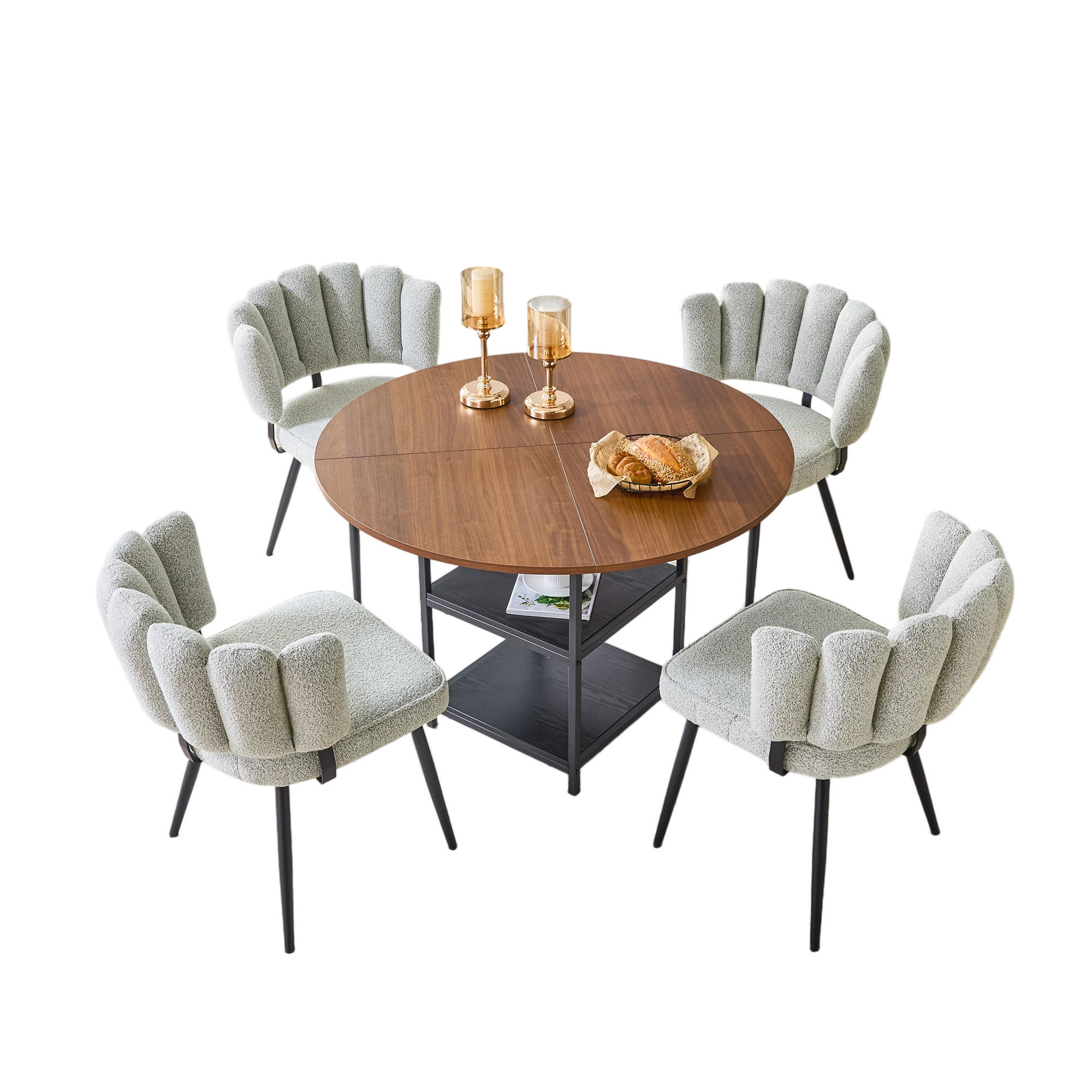 ComfortXL Essgruppe Grau 107x75x107 cm