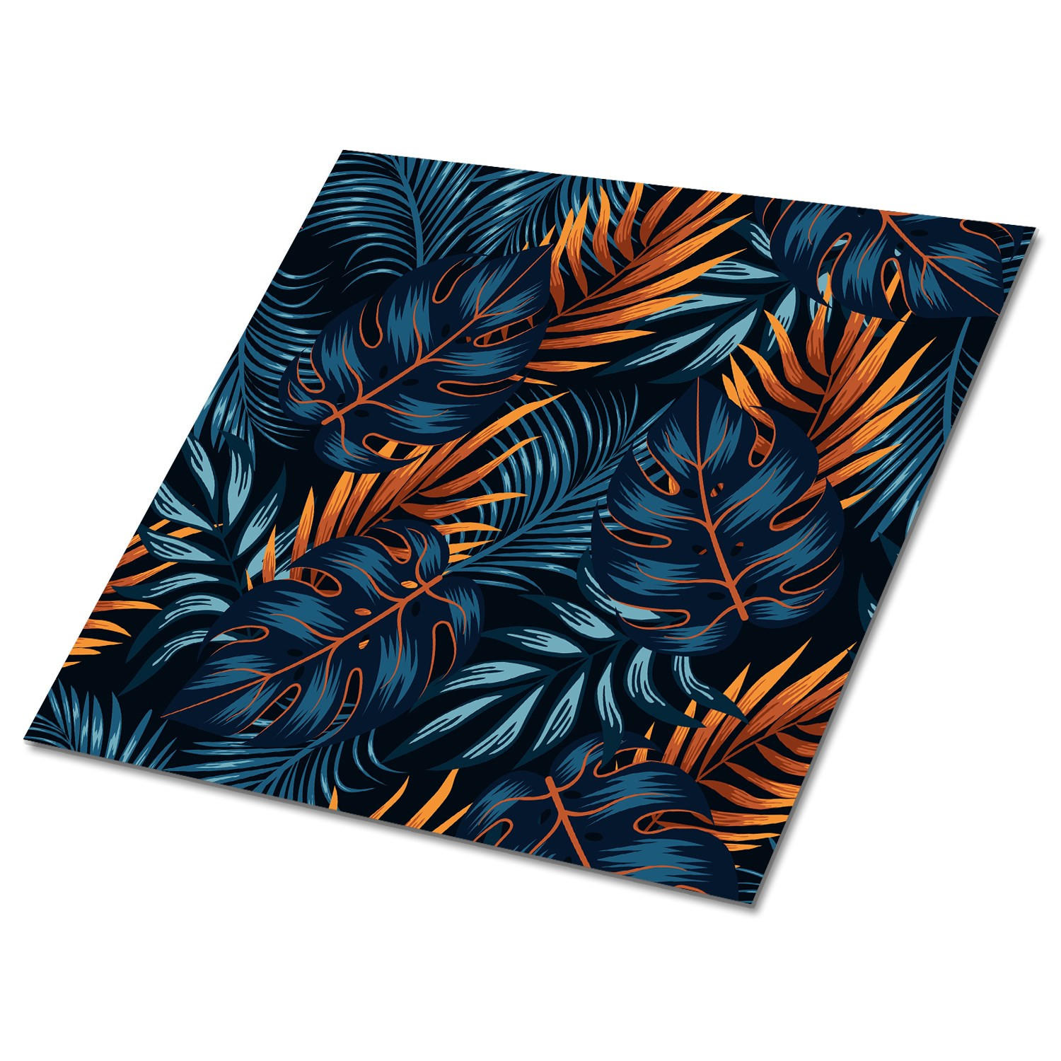 FLIESENAUFKLEBER 9 Stück 30x30 cm selbstklebend Exotische Blätter - Multicolor, Textil (30/1.6/30cm) - TULUP