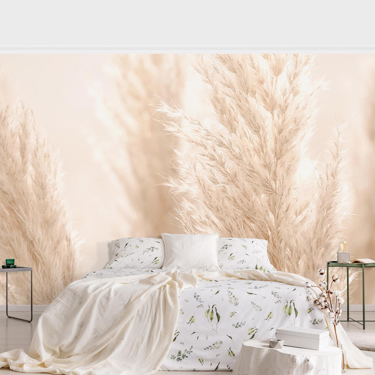 FOTOTAPETE Pampasgras im Sonnenlicht 384/255 cm - Eichefarben, Papier (384/255cm) - Bilderwelten