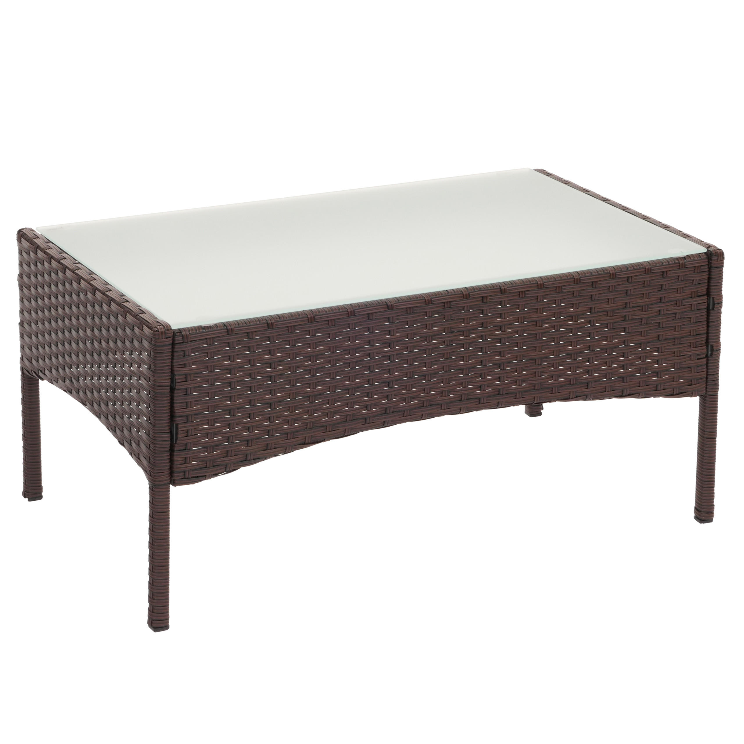 POLY-RATTAN GARTENTISCH rechteck Braun - Braun, Kunststoff (48/79/38cm) - MCW
