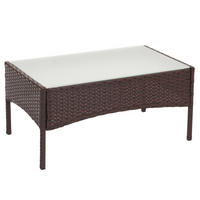 POLY-RATTAN GARTENTISCH rechteck Braun - Braun, Kunststoff (48/79/38cm) - MCW