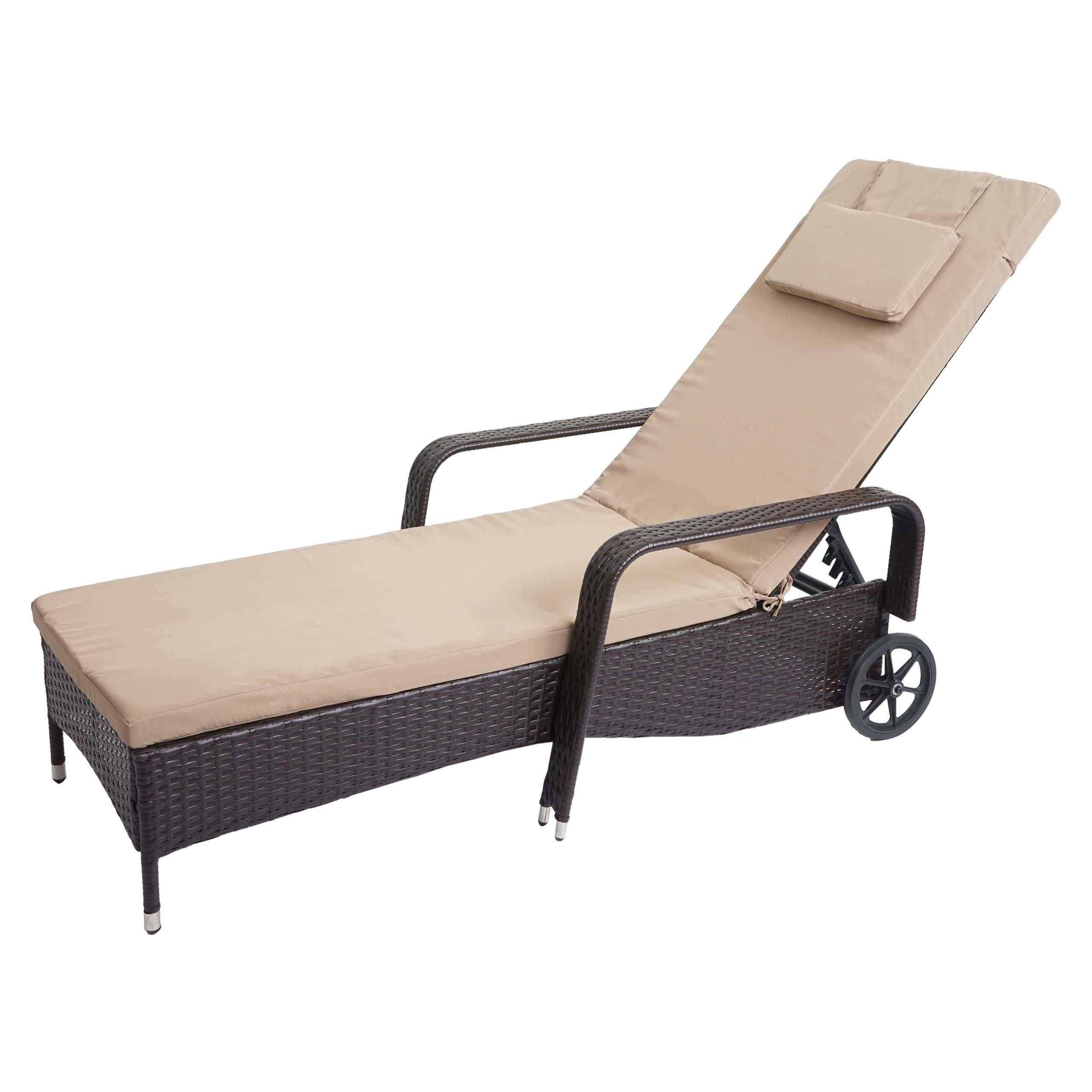 POLY-RATTAN SONNENLIEGE Braun, Beige - Beige/Braun, Kunststoff (71/108/197cm) - MCW