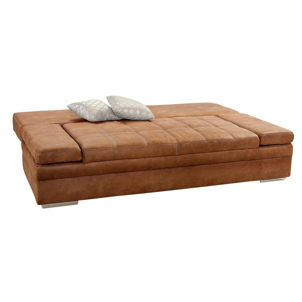 Thumbnail - luma-home Schlafsofa, Hellbraun, Textil, 2-Sitzer, Füllung: Polyurethan (Pur), einzeln stellbar,Rechteckig, 200x84x100 c...