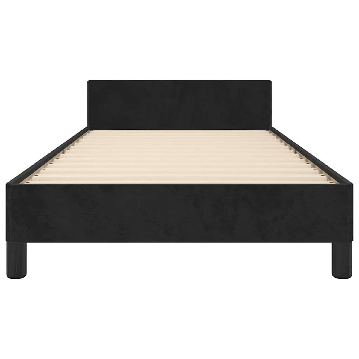 BETTGESTELL Ohne Matratze Schwarz 100/200 Cm Samt - Schwarz, Holz (100/200cm) - vidaXL