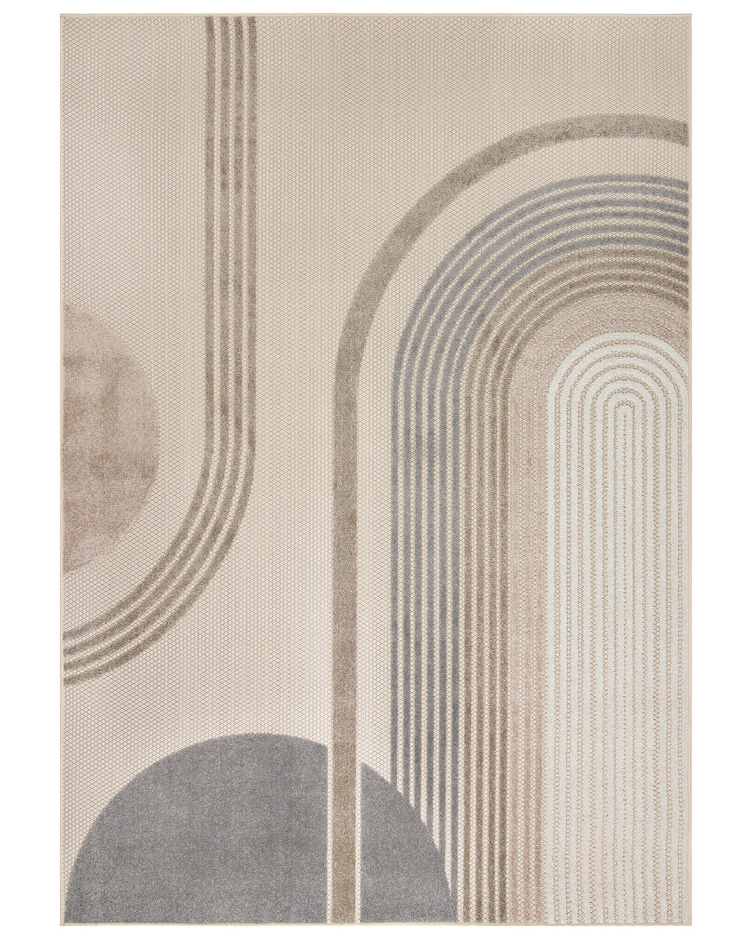 TEPPICH In-& Outdoor Fano Mattina Mazovia 120x170cm Braun Creme Geometrisch Kurzflor - Creme, Textil (120/170cm) - Mazovia