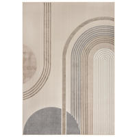 TEPPICH In-& Outdoor Fano Mattina Mazovia 120x170cm Braun Creme Geometrisch Kurzflor - Creme, Textil (120/170cm) - Mazovia