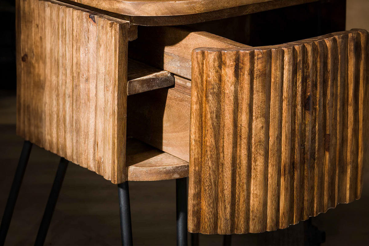 NACHTTISCH HEVE Holz Mango - Braun, Holz (45/60/40cm) - KAWOLA