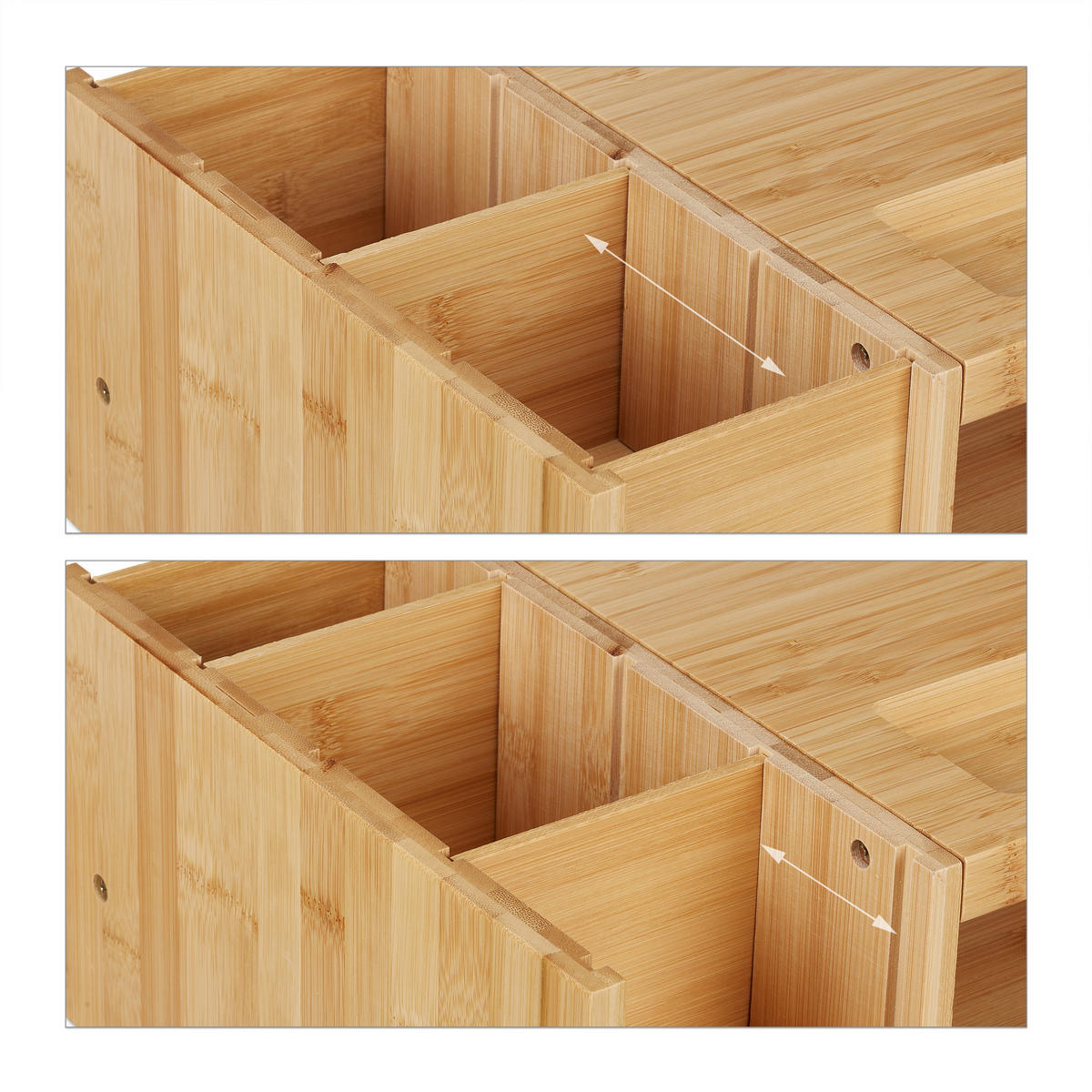 MONITORSTÄNDER Natur Bambus mit Fächern 62,5x28 cm - Hellbraun, Holz (28/62.5/15.5cm) - Relaxdays