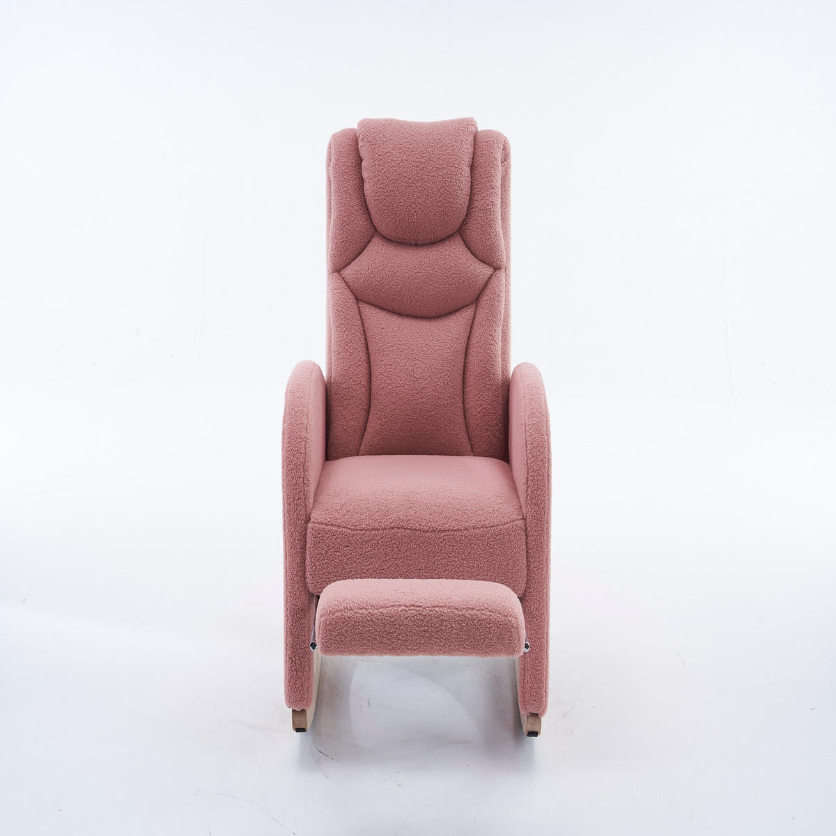 SCHAUKELSTUHL Rosa Teddy mit Klappbare Pedale - Rosa, Textil (125/101/66cm) - Oxeza