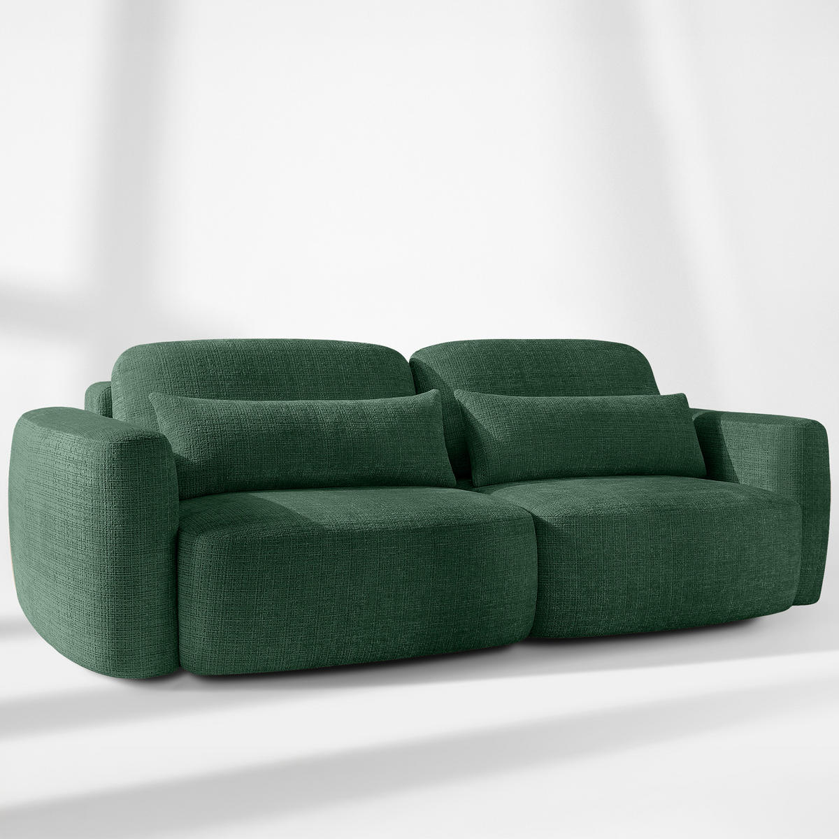 SOFA 3 ELOSA - Grün, Holz/Textil (245/85/115cm) - KONSIMO®