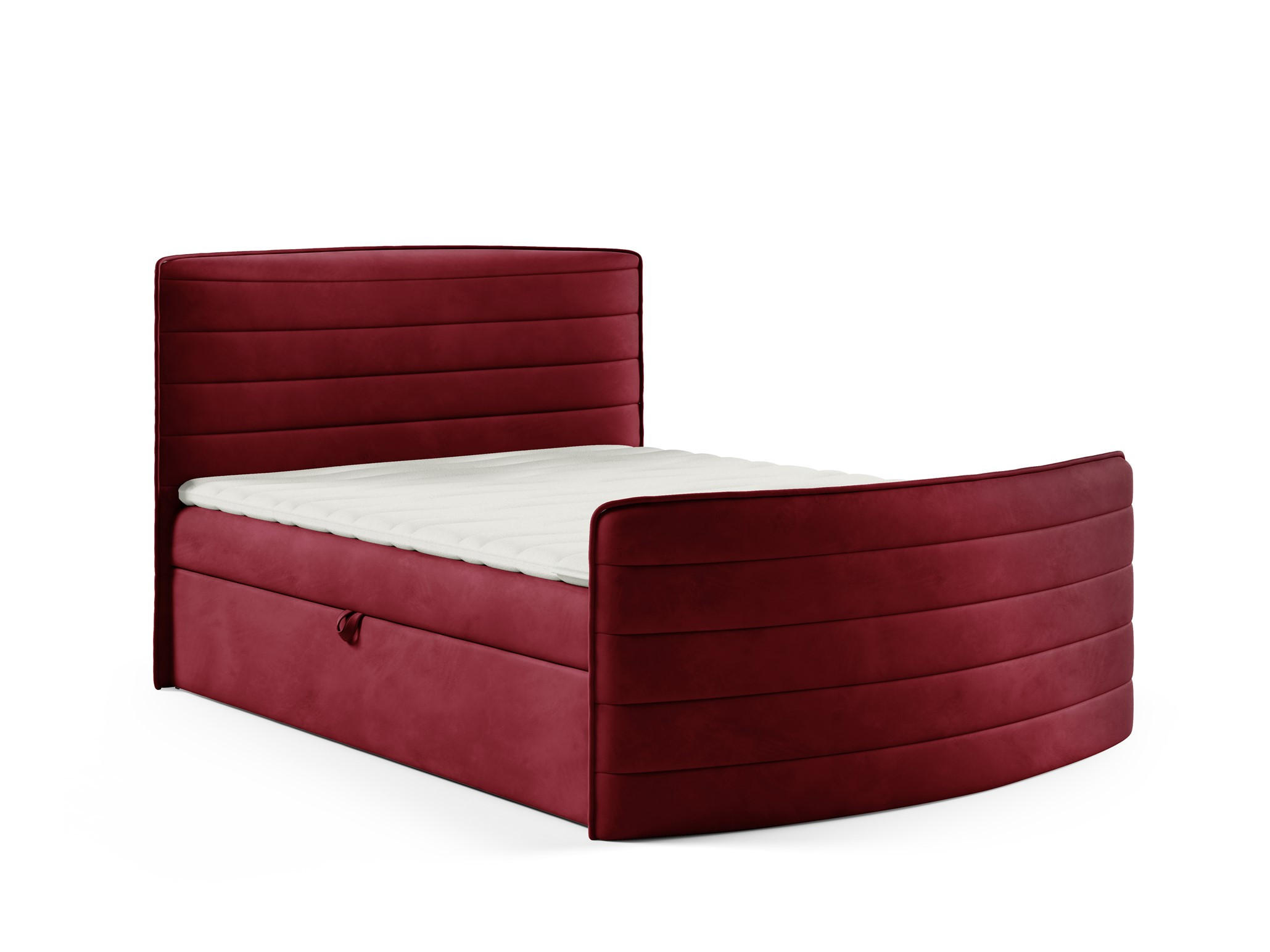 BOXBETT Ambra In Elisa Velvet - Rot, Holzwerkstoff/Textil (140/200cm) - Fun Möbel