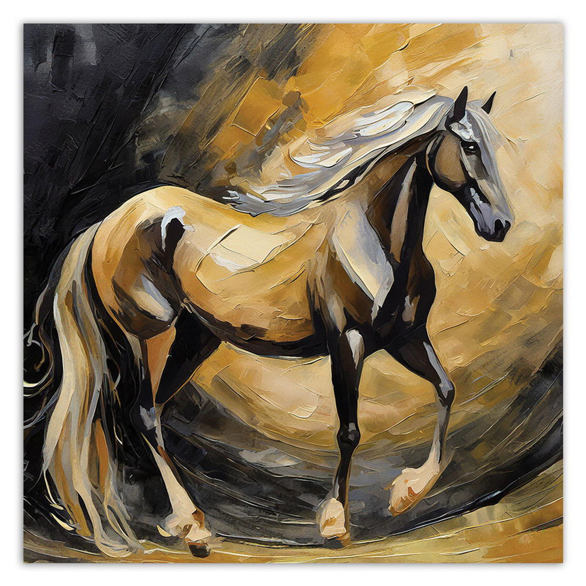 KUNSTDRUCK Gelb 50/50 cm - Gelb, Textil (50/50cm) - KUNSTLOFT
