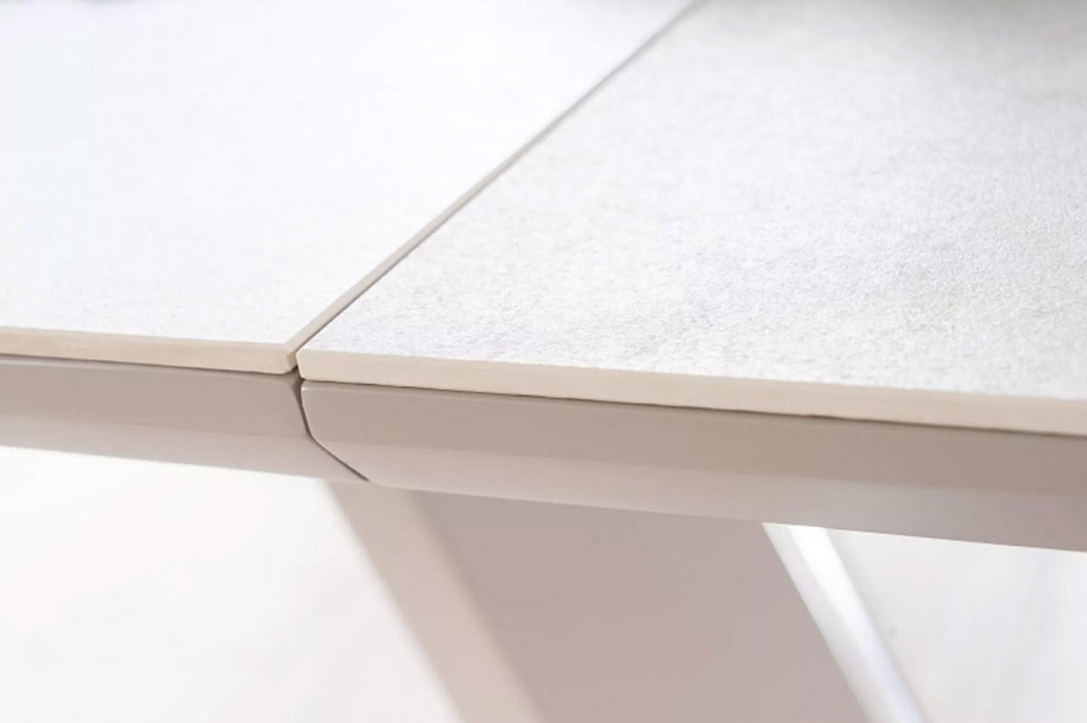 ESSTISCH Accra Marmor Grau / Edelstahl 160-220 / 90 / 76cm - Grau, Holz/Keramik (90/220/76cm) - Feldmann-Wohnen