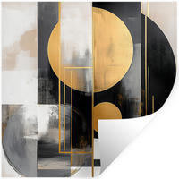 WANDTATTOO Abstrakt - Gold - Silber - Formen - Ästhetisch - Modern 50x50 cm - Goldfarben, Kunststoff (50/50/0.1cm) - MuchoWow