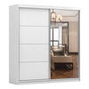 SCHIEBETÜRENSCHRANK - Schrank BEN 42 Weiß - Weiß, Holzwerkstoff (203/218/61cm) - Möblo