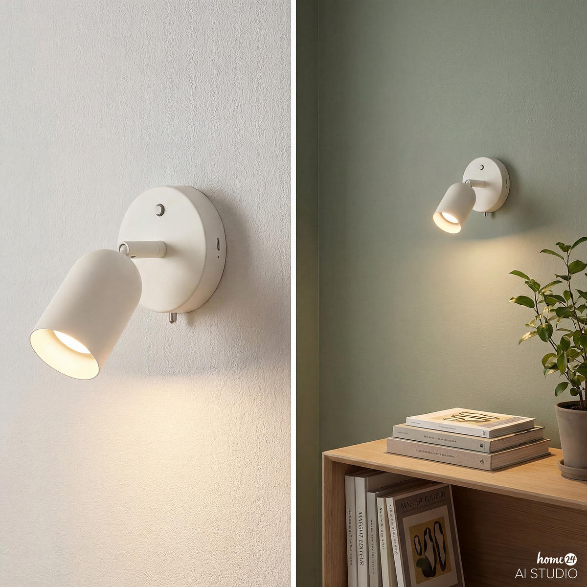 AKKU-WANDLEUCHTE - inkl. Fernbedienung - Dimmbar - Eisen - Beige, Metall (10/15/16cm) - home24