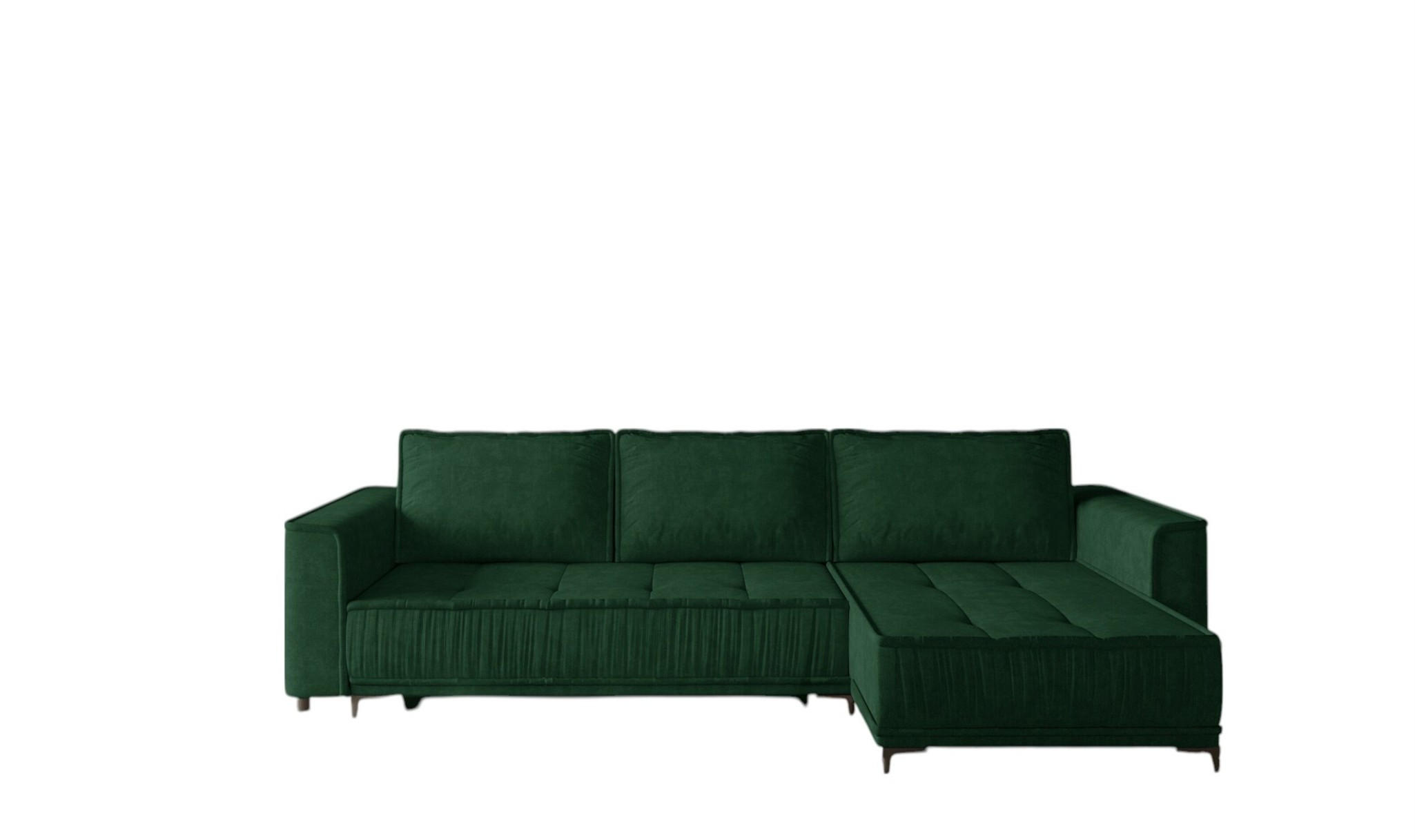 ECKSOFA Juna Mit Schlaffunktion - Grün, Holzwerkstoff/Textil (240/140cm) - Fun Möbel