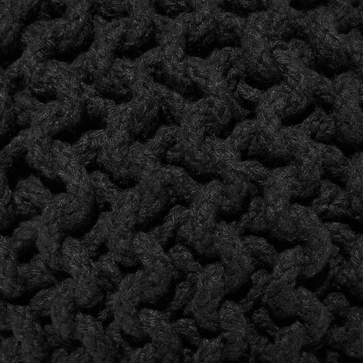 POUF Conrad 40/40/25 cm - Schwarz, Naturmaterialen/Textil (40/25/40cm) - Beliani