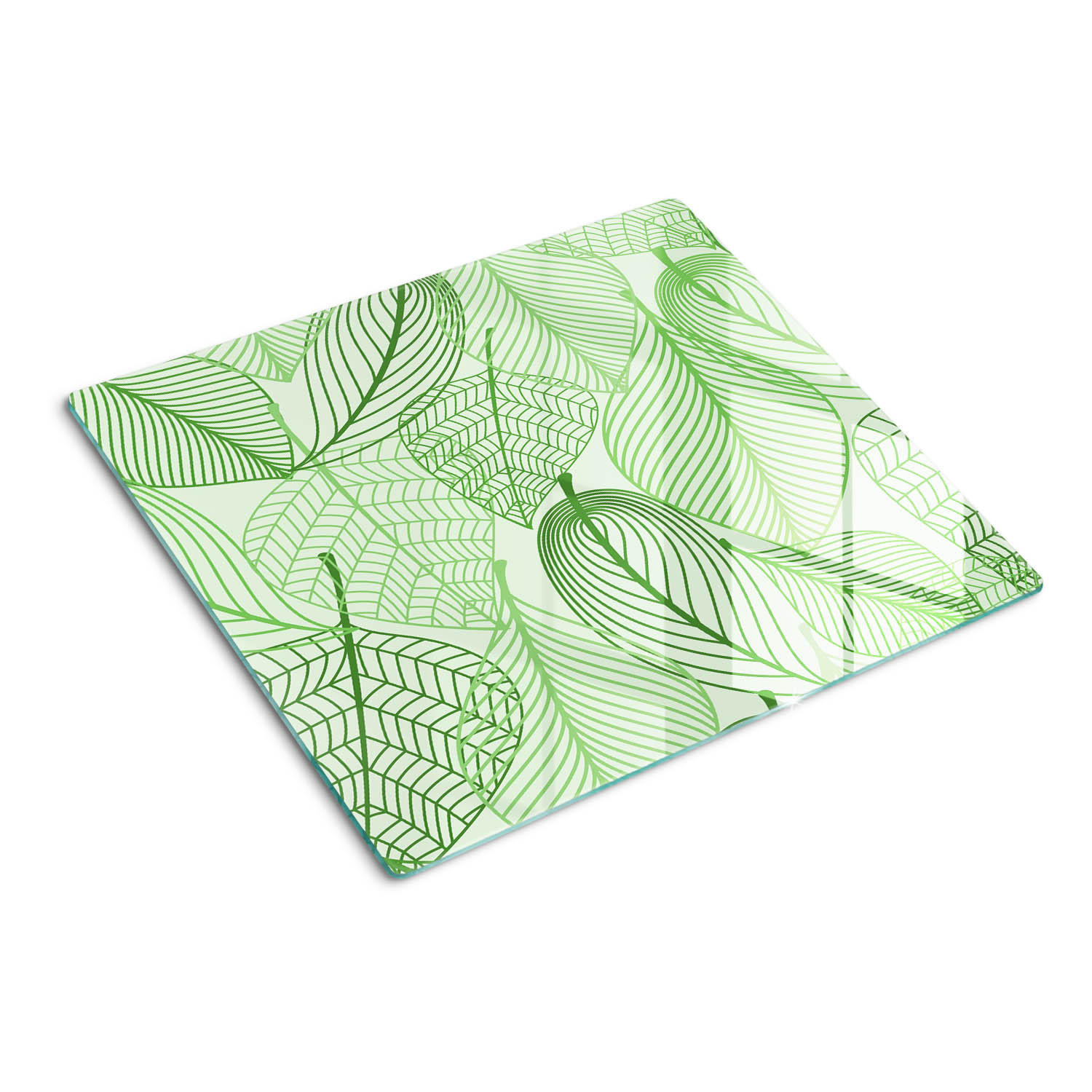 GLASPLATTE 60x52 cm Blattmuster - Grün, Glas (60/0.4/52cm) - TULUP